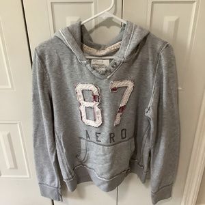 NWOT Vintage Style Aeropostale Sweatshirt, Grey w/appliqué,Size: Juniors XL